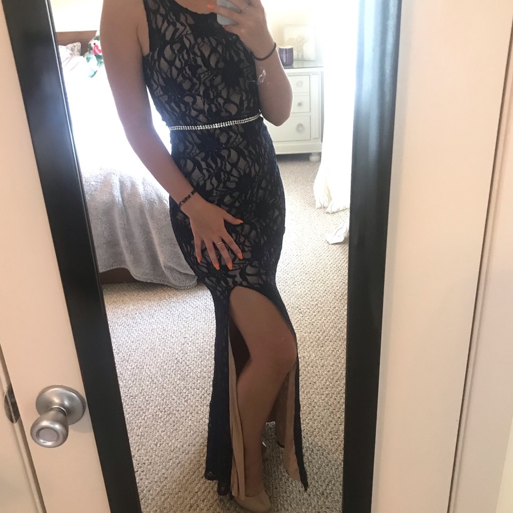 Navy Blue Lace Prom/Wedding Dress